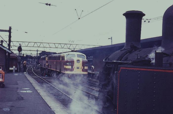 Steam shunter and 44 class
diesel locos Sydney Central